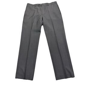 Calvin Klein Dress Pants Slacks 100% Wool Mens Size 34x30 Gray Classic Fit EUC